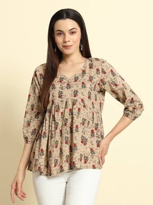 Women Trending Floral Printed Short Kurta 1