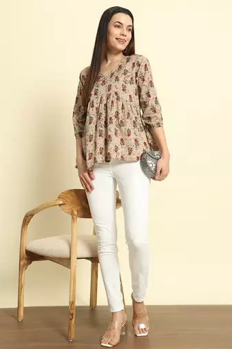 Women Trending Floral Printed Short Kurta