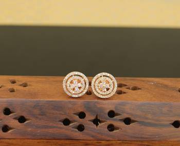 Designer gold plated cz earrings 1