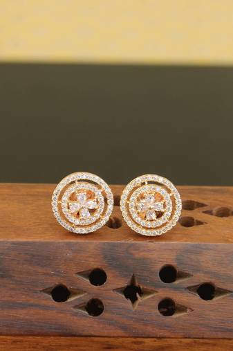 Designer gold plated cz earrings