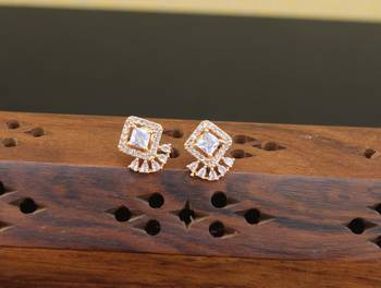 Designer gold plated cz earrings 1