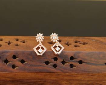 Designer gold plated cz earrings 1