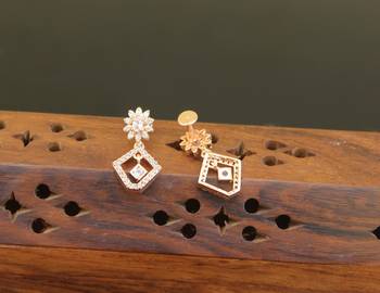 Designer gold plated cz earrings 2