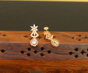Designer gold plated cz earrings 2