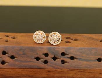 Designer gold plated cz earrings 1