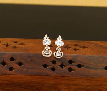 Designer gold plated cz earrings 1