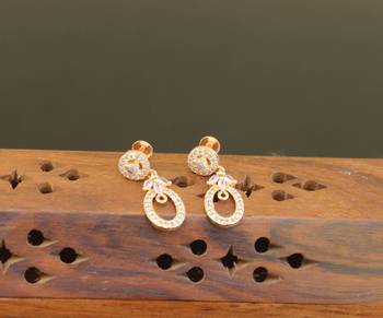 Designer gold plated cz earrings 1