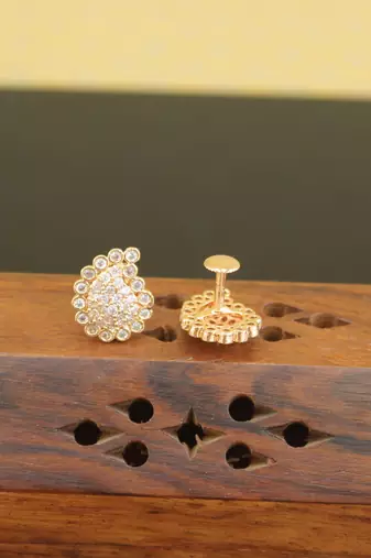 Designer gold plated cz earrings