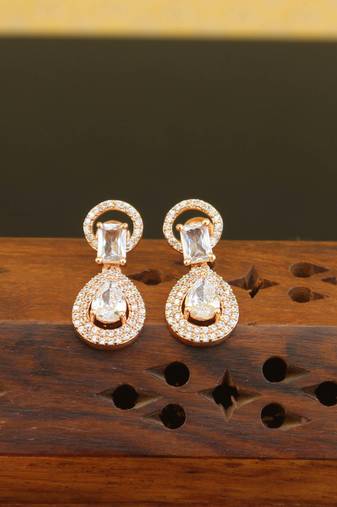 Designer gold plated cz earrings