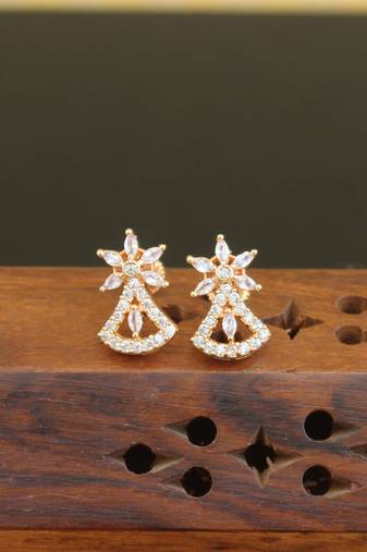 Designer gold plated cz earrings
