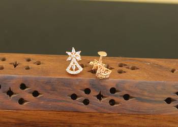 Designer gold plated cz earrings 2