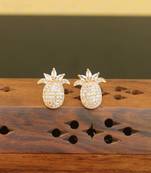 Designer gold plated cz earrings