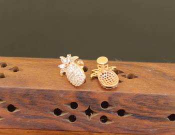 Designer gold plated cz earrings 2