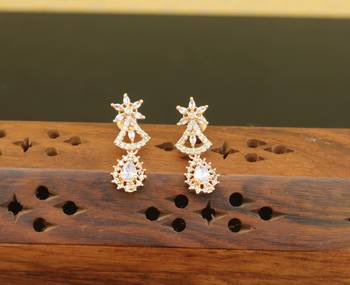 Designer gold plated cz earrings 1