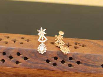 Designer gold plated cz earrings 2