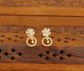 Designer gold plated cz earrings 1