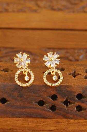 Designer gold plated cz earrings