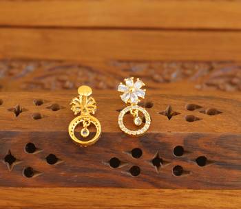 Designer gold plated cz earrings 2