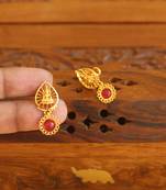 Designer gold plated temple earrings