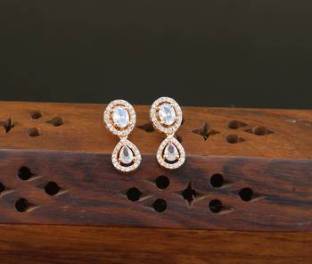 Designer gold plated cz earrings 1