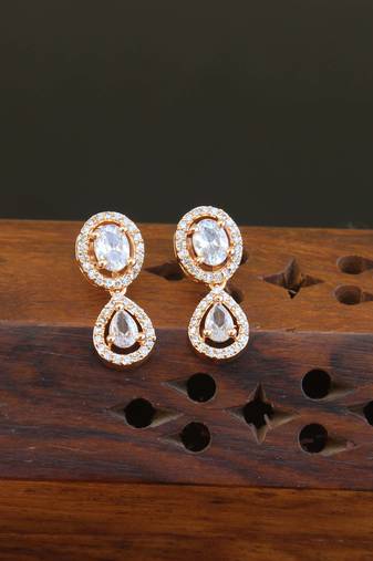 Designer gold plated cz earrings