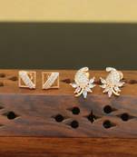 Designer gold plated cz earrings