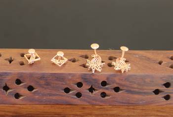 Designer gold plated cz earrings 2
