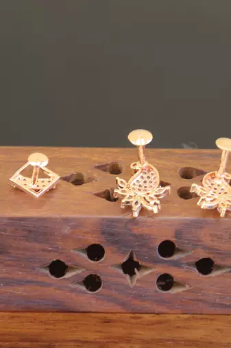 Designer gold plated cz earrings