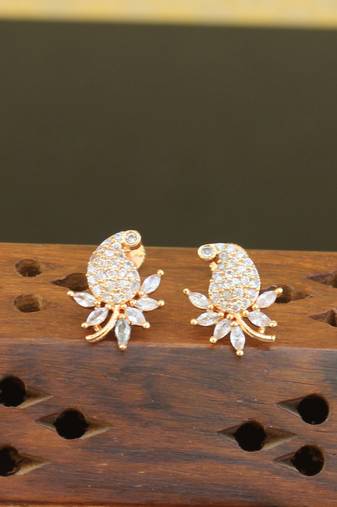 Designer gold plated cz earrings