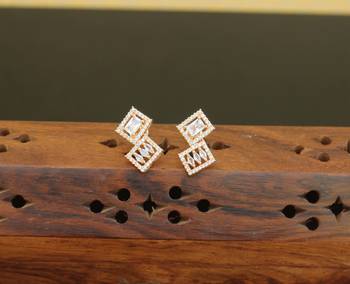 Designer gold plated cz earrings 1