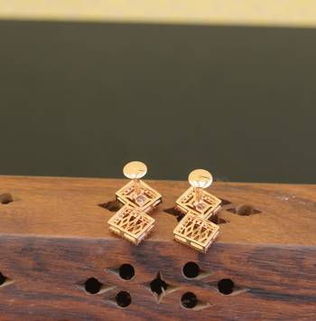 Designer gold plated cz earrings 2