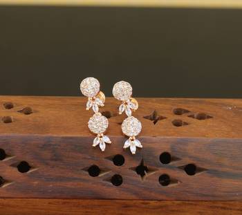 Designer gold plated cz earrings 1