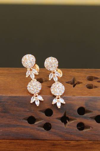 Designer gold plated cz earrings