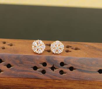 Designer gold plated cz earrings 1
