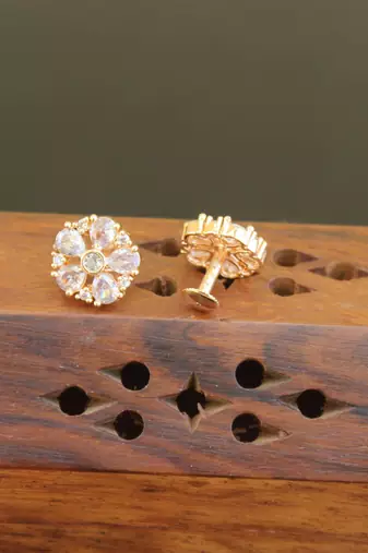Designer gold plated cz earrings