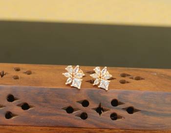 Designer gold plated cz earrings 1