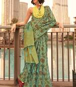 Light Green Tissue Silk Printed Saree With Blouse