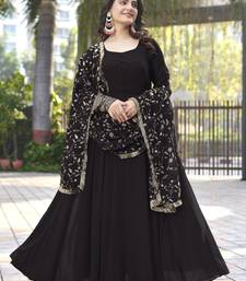 Black Georgette Maxi Gown With Dupatta And Pent