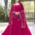 Rani Pink Georgette Maxi Gown With Dupatta And Pent