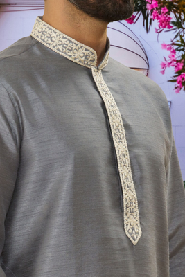 Art silk kurta patiala for mens 4