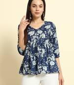 Women Floral Printed Short Kurta