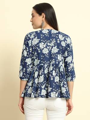 Women Floral Printed Short Kurta 2