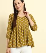Women Floral Printed Alia Cut Short Kurta