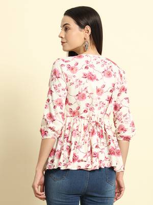 Women Floral Printed Short Kurta 2