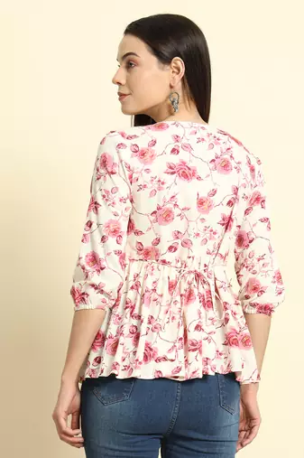 Women Floral Printed Short Kurta