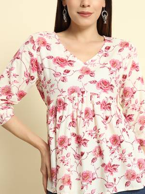 Women Floral Printed Short Kurta 5