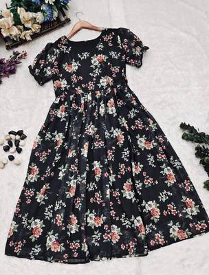 Georgette floral maxi dress for women 3