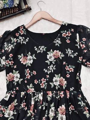 Georgette floral maxi dress for women 4