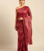 Sangam Prints Magenta Cotton Woven Work Traditional Saree