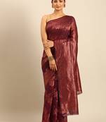 Sangam Prints Purple Cotton Woven Work Traditional Saree